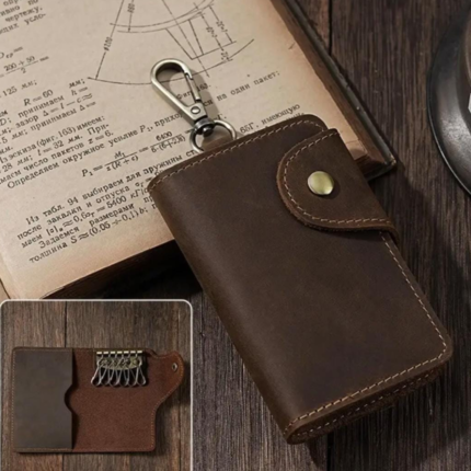 LLAVERO DE CUERO VINTAGE MARRON OSCURO